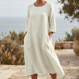 100% Viscose Linen-Look Fabric, 140 gsm, 155 cm — White