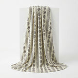 White Vertical-Stripe Crepe, Viscose, 100 gsm