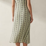 White Vertical-Stripe Crepe, Viscose, 100 gsm