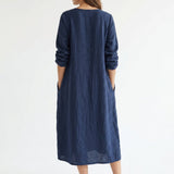Navy Linen-Look, Polyester