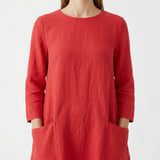 Polyester Stretch Linen-Look Fabric, 280 gsm, 160 cm — Red