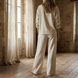Polyester Stretch Linen-Look Fabric, 320 gsm, 160 cm — Beige