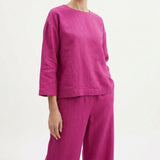 100% Viscose Linen-Look Fabric, 120 gsm, 155 cm — Pink