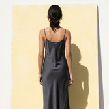 100% Polyester Satin Fabric, 100 gsm, 155 cm — Grey