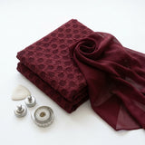 Burgundy Dot Chiffon, Polyester