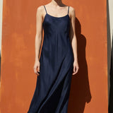 100% Polyester Satin Fabric, 105 gsm, 160 cm — Navy