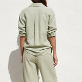 100% Polyester Linen-Look Fabric, 230 gsm, 170 cm — Khaki