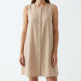 100% Polyester Linen-Look Fabric, 140 gsm, 155 cm — Beige