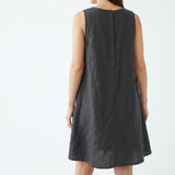 Charcoal Linen-Look, Polyester