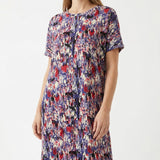 Purple Splatters Jersey Knit, Cotton-Linen