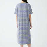 Grey Horizontal-Stripe Knit, Linen-Cotton