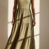 Dark Grey Horizontal-Stripe Crepe, Polyester