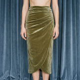 Green Marl Velvet, Viscose-Poly