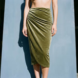 Green Marl Velvet, Viscose-Poly