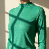 Green Heathered-Marl Jersey Knit, Cotton-Modal