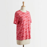 Printed Slub Modal Cotton Stretch Jersey Knit Fabric, 140 gsm, 190 cm — Pink