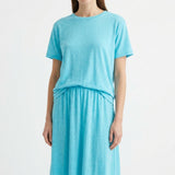 Light Blue Marl Jersey Knit, Poly-Linen, 150 gsm