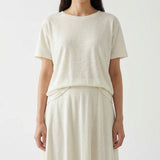 Polyester Linen Jersey Knit Fabric, 140 gsm, 185 cm — White