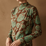 Teal Floral Jersey Knit, Cotton, 125 gsm, 148 cm