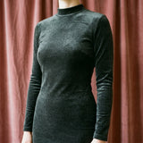 Dark Grey Marl Velvet, Poly-Cotton, 380 gsm