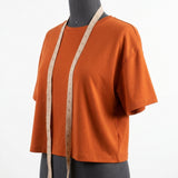 Modal Polyester Stretch Jersey Knit Fabric, 225 gsm, 165 cm — Orange