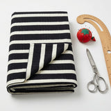 Navy Horizontal-Stripe Rib Knit, Cotton-Modal