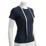 Tencel Lyocell Acrylic Blend Stretch Rib Knit Fabric, 190 gsm, 160 cm — Navy