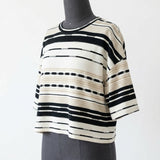 Black Stripes Jersey Knit, Poly-Viscose, 140 gsm