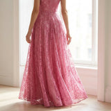 Fuchsia Openwork Lace, Polyester