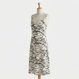 Black Abstract-Line Poplin, Viscose