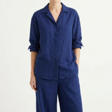 Navy Linen-Look, Polyester