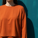 Modal Polyester Stretch Jersey Knit Fabric, 230 gsm, 168 cm — Orange
