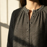 Black Horizontal-Stripe Rib Knit, Cotton, 200 gsm, 140 cm