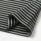 Black Horizontal-Stripe Rib Knit, Cotton, 200 gsm, 140 cm