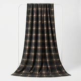 Dark Green Plaid Rib Knit, Cotton-Poly