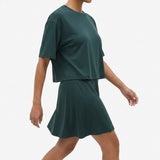 Washed Modal Polyester Stretch Jersey Knit Fabric, 185 gsm, 160 cm — Green