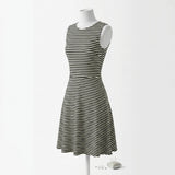 Black Horizontal-Stripe Rib Knit, Poly-Viscose, 180 gsm, 155 cm