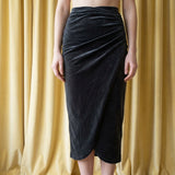 Polyester Cotton Stretch Velvet Fabric, 310 gsm, 170 cm — Grey