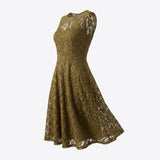 Brown Abstract Lace, Polyester