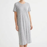 Light Grey Marl Jersey Knit, Poly-Linen