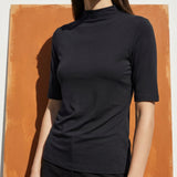 Modal Polyester Stretch Jersey Knit Fabric, 221 gsm, 164 cm — Navy