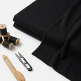 Black Marl Rib Knit, Polyester, 162 gsm