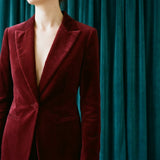 Polyester Stretch Velvet Fabric, 320 gsm, 184 cm — Red