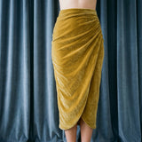 Polyester Stretch Velvet Fabric, 316 gsm, 180 cm — Khaki