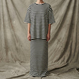 Black Horizontal-Stripe Rib Knit, Poly-Viscose, 360 gsm