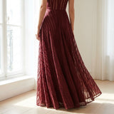 Burgundy Openwork Lace, Nylon