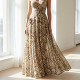 Dark Brown Leopard Lace, Polyester