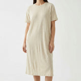 Light Yellow Marl Rib Knit, Tencel Lyocell-Linen, 345 gsm