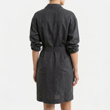 Polyester Stretch Linen-Look Fabric, 250 gsm, 160 cm — Grey
