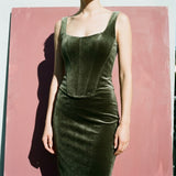 Green Marl Velvet, Polyester